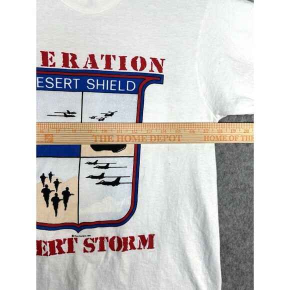 Vintage Operation Desert Storm Shield Shirt 1991 Double Sided Made In USA Size M - Picture 11 of 12